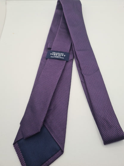 Charles Tyrwhitt Purple Pattern Mens Silk Tie Classic Designer Neck Formal Vintage Mens Tie UK BX6