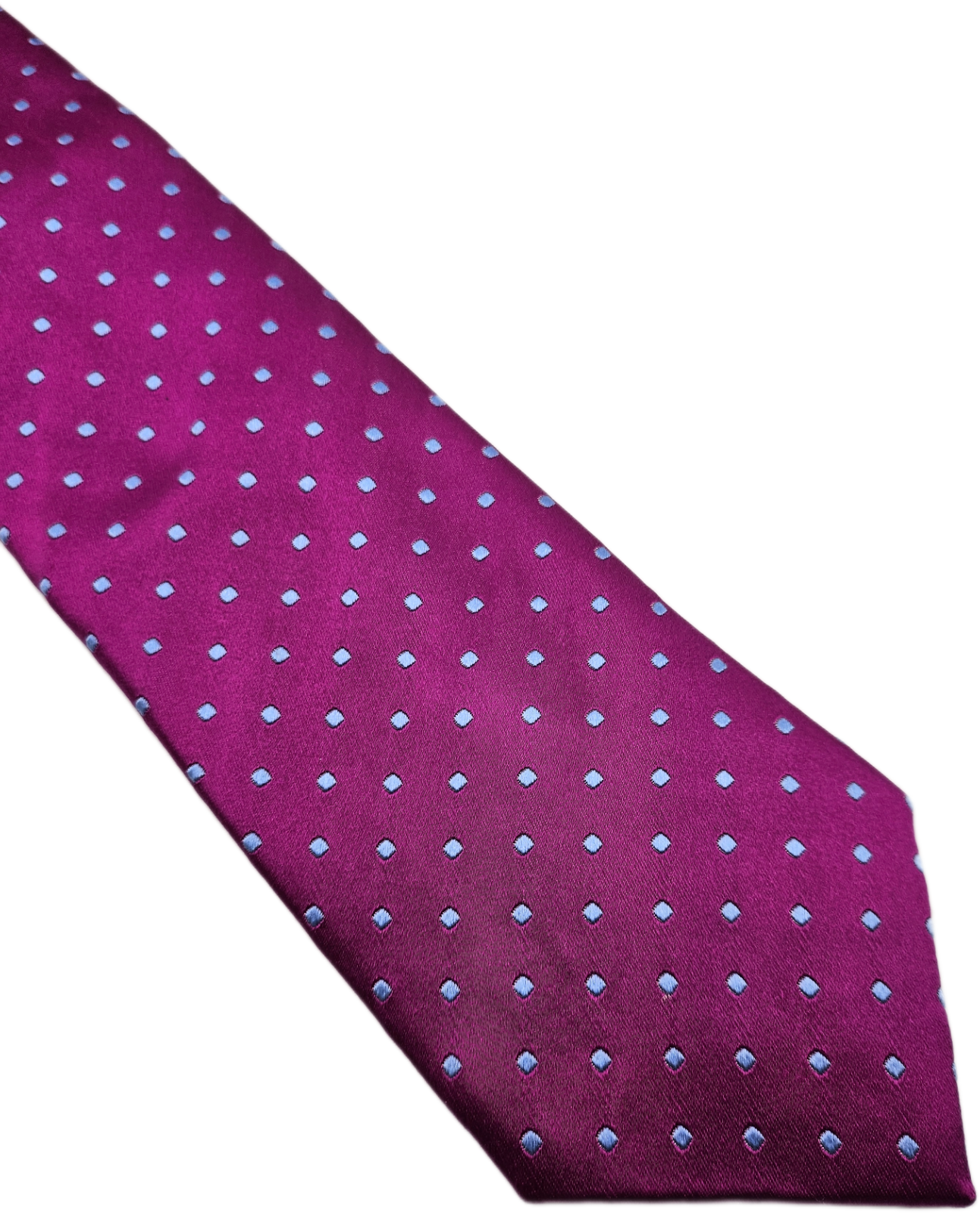 Marks & Spencer Silk Tie Mens Pink Light Blue Pin Dot Vintage Retro Necktie BX26