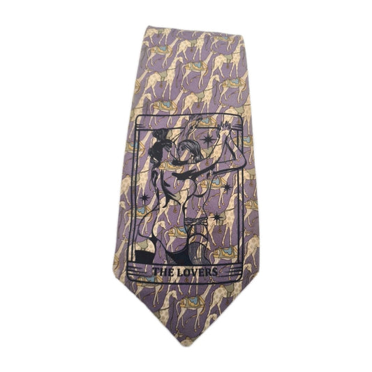 Reworked Punk Graphic Neck Tie Tarot Giraffe| Emo Alternative Upcycled Tie RW1 Vintage Mens Tie UK