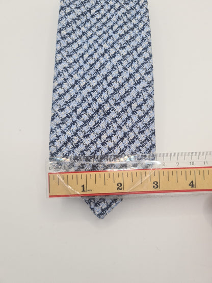 Aquascutum Blue woven Pattern Mens Silk Tie Classic Designer Necktie Formal Vintage Mens Tie UK BX9