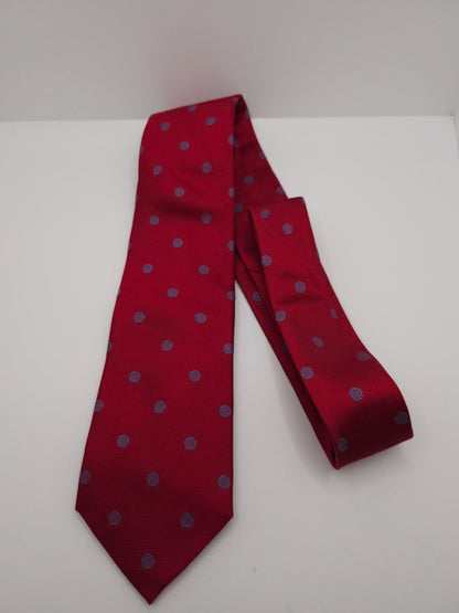 Charles Tyrwhitt Silk Tie Mens Red Blue Medallion Pattern Classic Necktie BX13