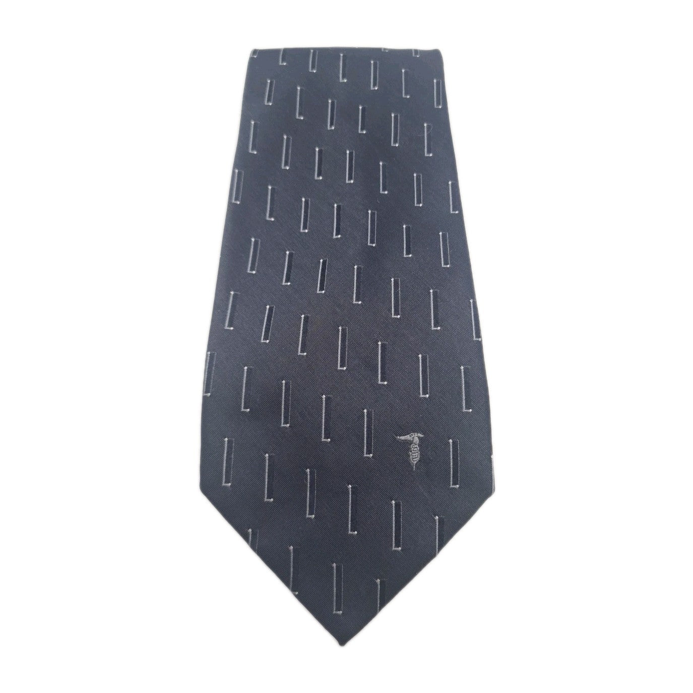 Trussardi Blue Mens Silk Tie Classic Designer Necktie Formal Vintage Mens Tie UK BX9