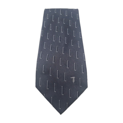 Trussardi Blue Mens Silk Tie Classic Designer Necktie Formal Vintage Mens Tie UK BX9
