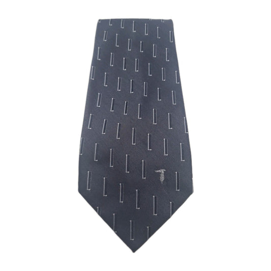 Trussardi Blue Mens Silk Tie Classic Designer Necktie Formal Vintage Mens Tie UK BX9