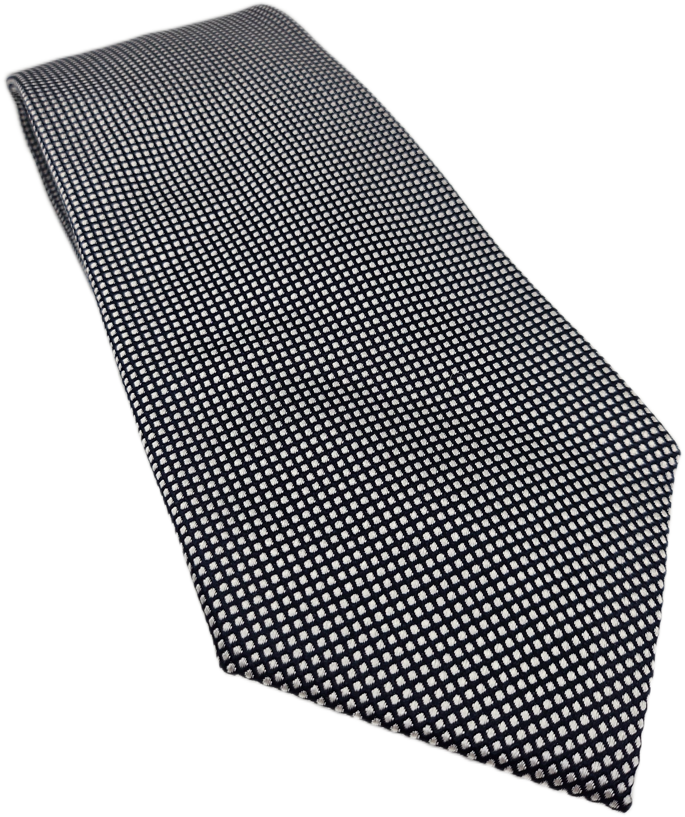 Hawes & Curtis Navy Blue White Micro Check Silk Tie