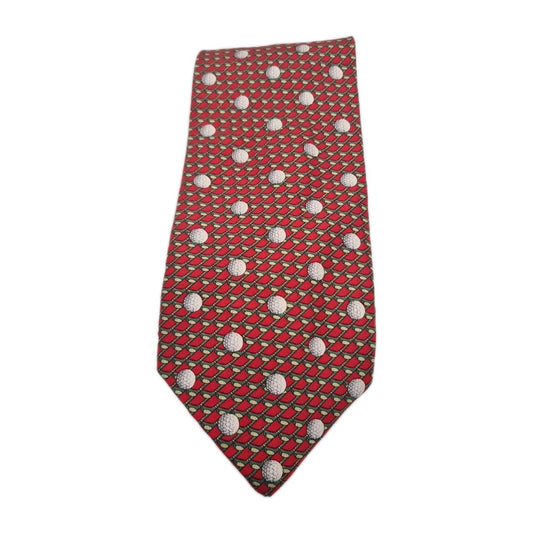 Novelty Golf Pattern red Mens Silk Tie Classic Designer Necktie Vintage Mens Tie UK BX12