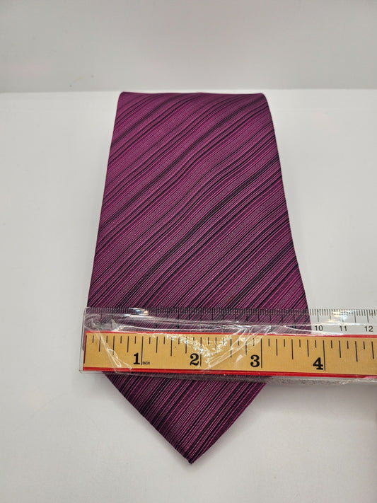 Ted Baker Endurance Silk Tie Men Purple Black Striped Vintage Retro Necktie BX25