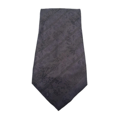Italian Black Floral Embroidered Mens Silk Tie Classic Designer Necktie Vintage Mens Tie UK BX12