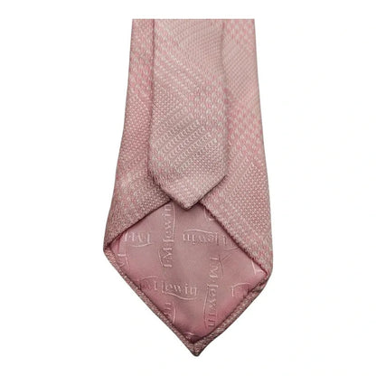 TM Lewin Pale Pink & White Wedding formal Neck tie  Check Silk Tie