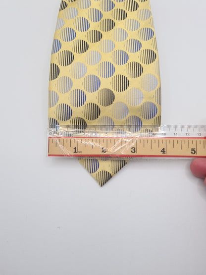 Ted Baker Yellow Circle Mens Silk Tie Classic Designer Necktie Formal Vintage Mens Tie UK BX5