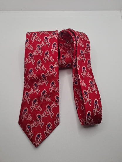 Red Paisley pattern Embroidered Mens Silk Tie Classic Designer Necktie Paisley Vintage Mens Tie UK BX12