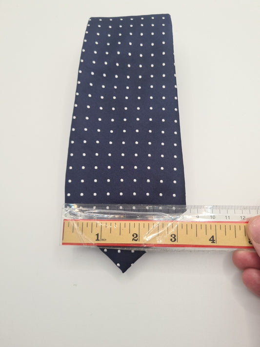 Hawes & Curtis Blue Spotted Mens Silk Tie Classic Designer Necktie Formal Spotted Vintage Mens Tie UK BX8