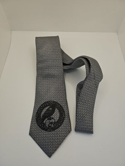 Black Crow / skull Tie | Reworked Vintage Mens Tie UK | Statement Novelty BX13