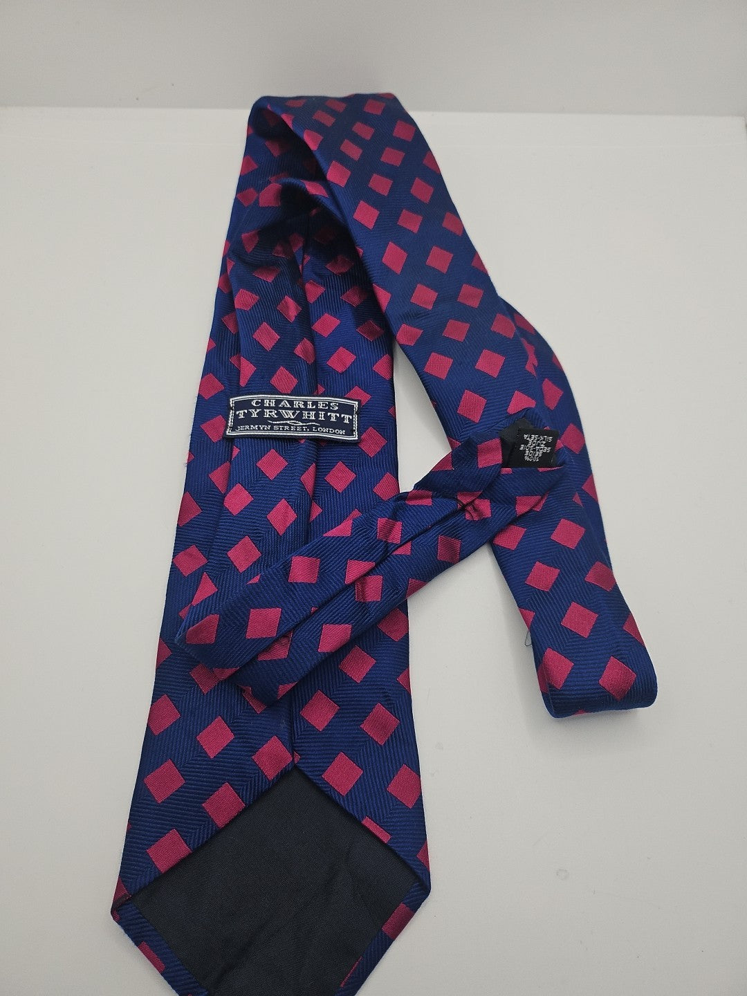 Charles Tyrwhitt Blue Diamond Pattern Mens Silk Tie Wedding Formal Neck Tie BX16