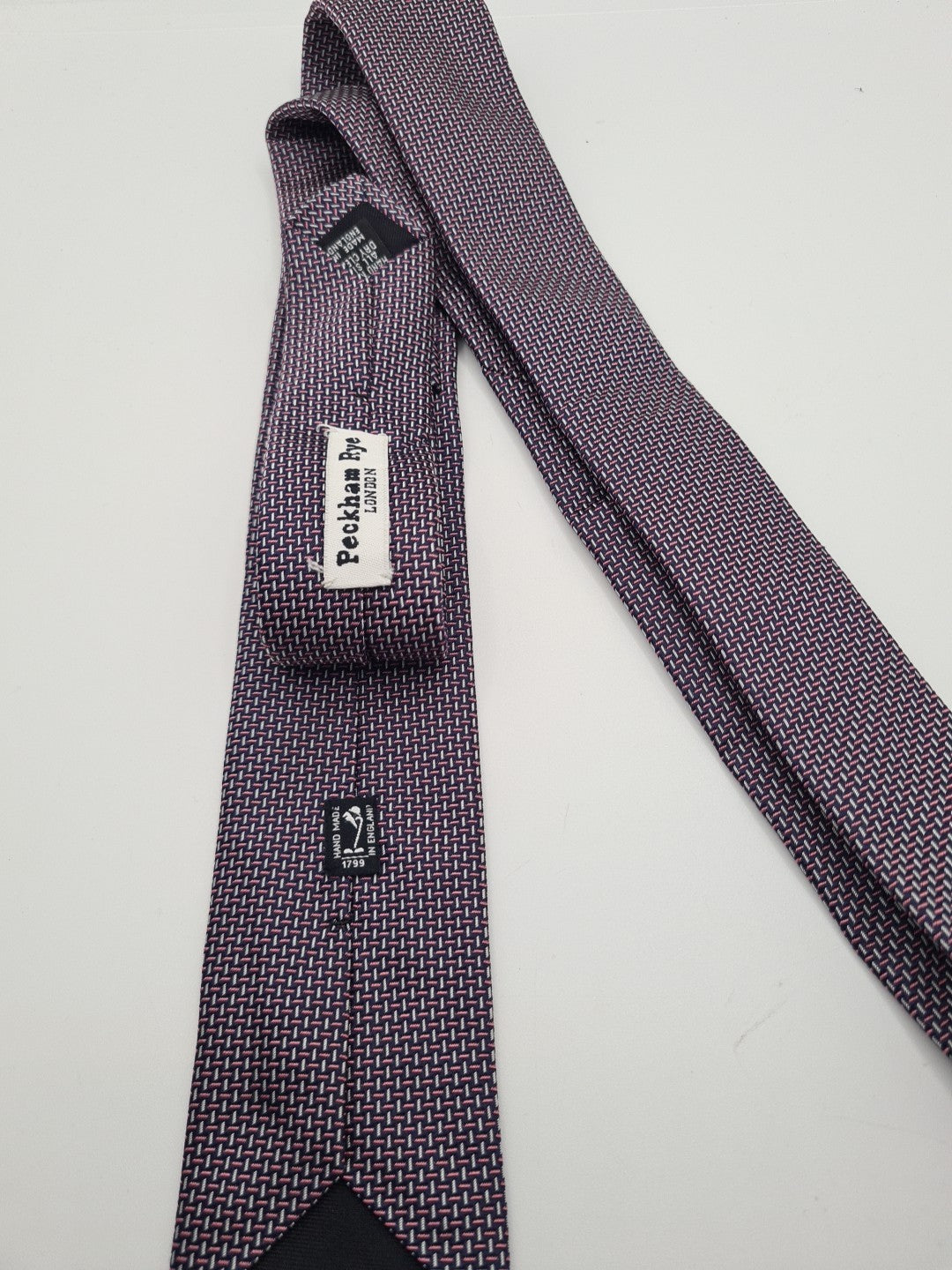 Peckham Rye Skinny Cross Pattern Mens Silk Tie Classic Designer Necktie Vintage Mens Tie UK BX11