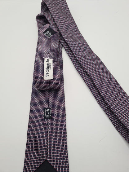 Peckham Rye Skinny Cross Pattern Mens Silk Tie Classic Designer Necktie Vintage Mens Tie UK BX11