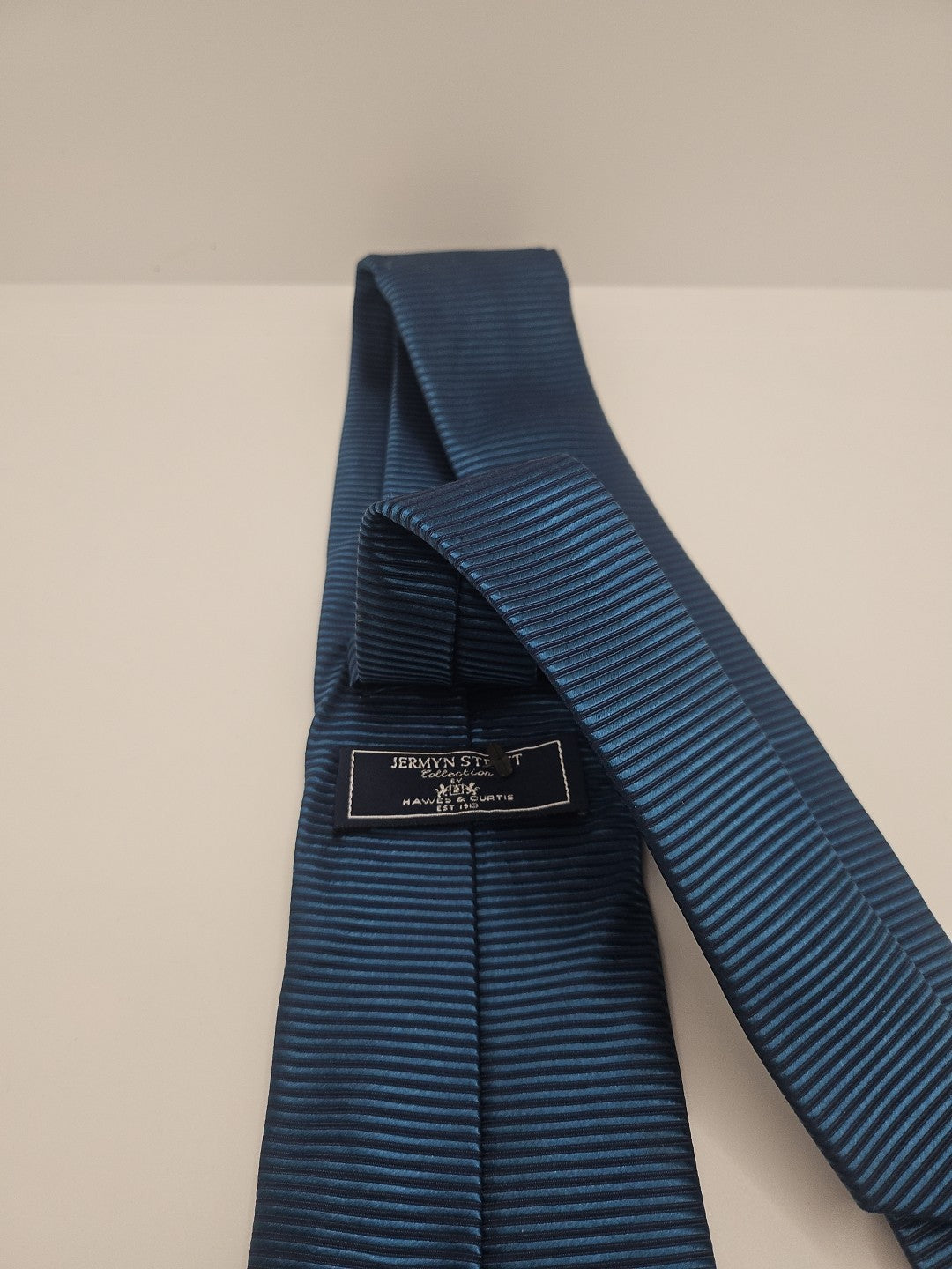 Hawes & Curtis Petrol blue Stripe Mens Silk Tie Wedding Formal Neck Tie BX12