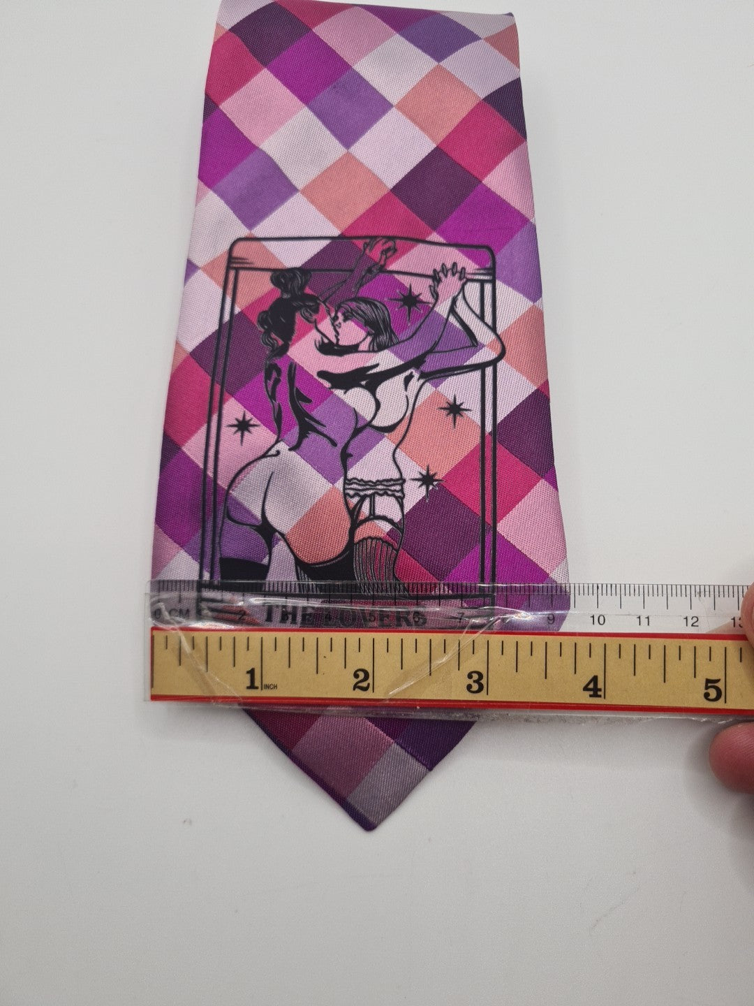Reworked Punk Graphic Neck Tie Tarot Check | Emo Alternative Upcycled Tie RW1 Vintage Mens Tie UK