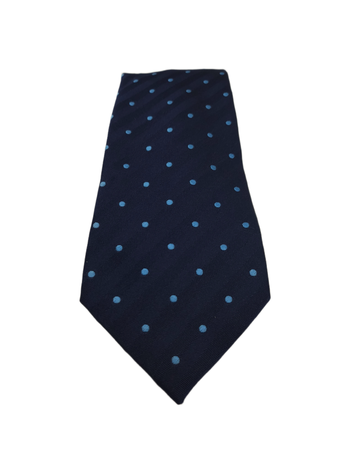 Charles Tyrwhitt Silk Tie Mens Navy Light Blue Polka Dots Classic Neck Tie BX11