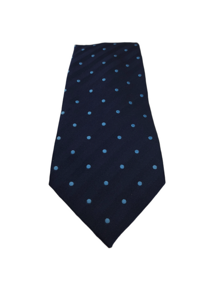Charles Tyrwhitt Silk Tie Mens Navy Light Blue Polka Dots Classic Neck Tie BX11