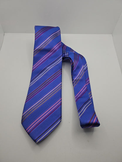Charles Tyrwhitt Blue stripe Woven Mens Silk Tie Wedding Formal Neck Tie BX17