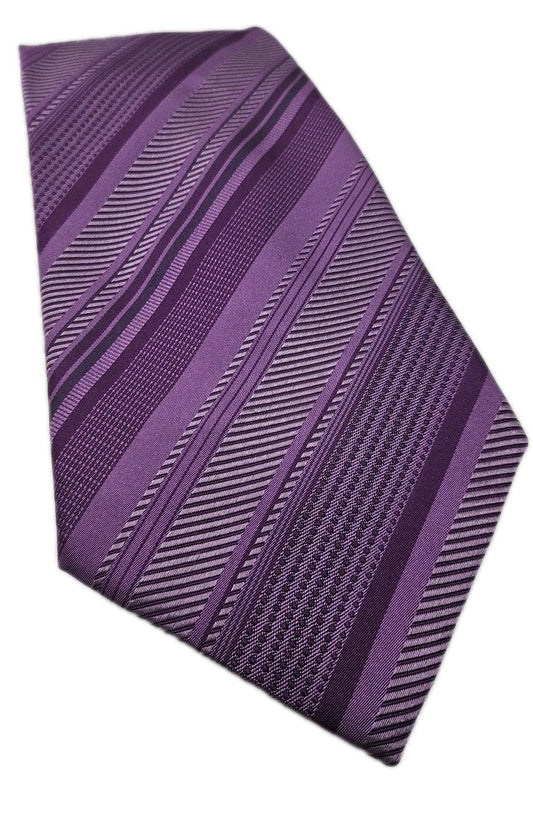 Hawes & Curtis Wide Purple Stripe Mens Silk Tie Wedding Formal Neck Tie BX13