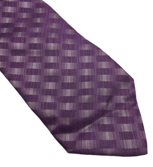 Lanvin Paris Mens Silk Tie Purple Geometric Modern Vtg Retro Wedding Neck Tie R1
