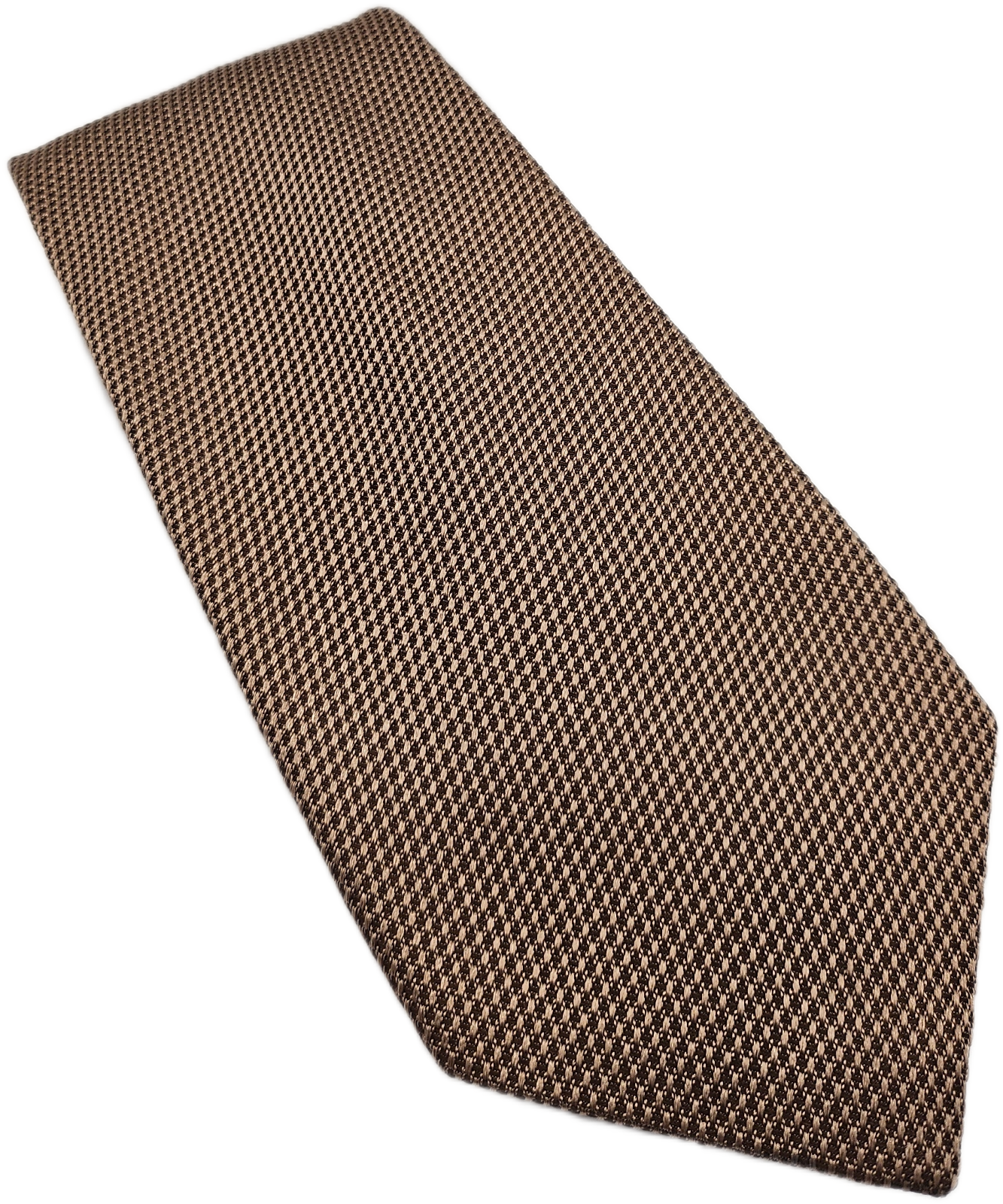 Charles Tyrwhitt Silk Tie Mens Brown Micro Textured Retro Wedding Neck Tie BX21