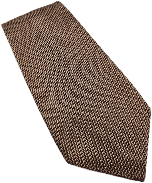 Charles Tyrwhitt Silk Tie Mens Brown Micro Textured Retro Wedding Neck Tie BX21