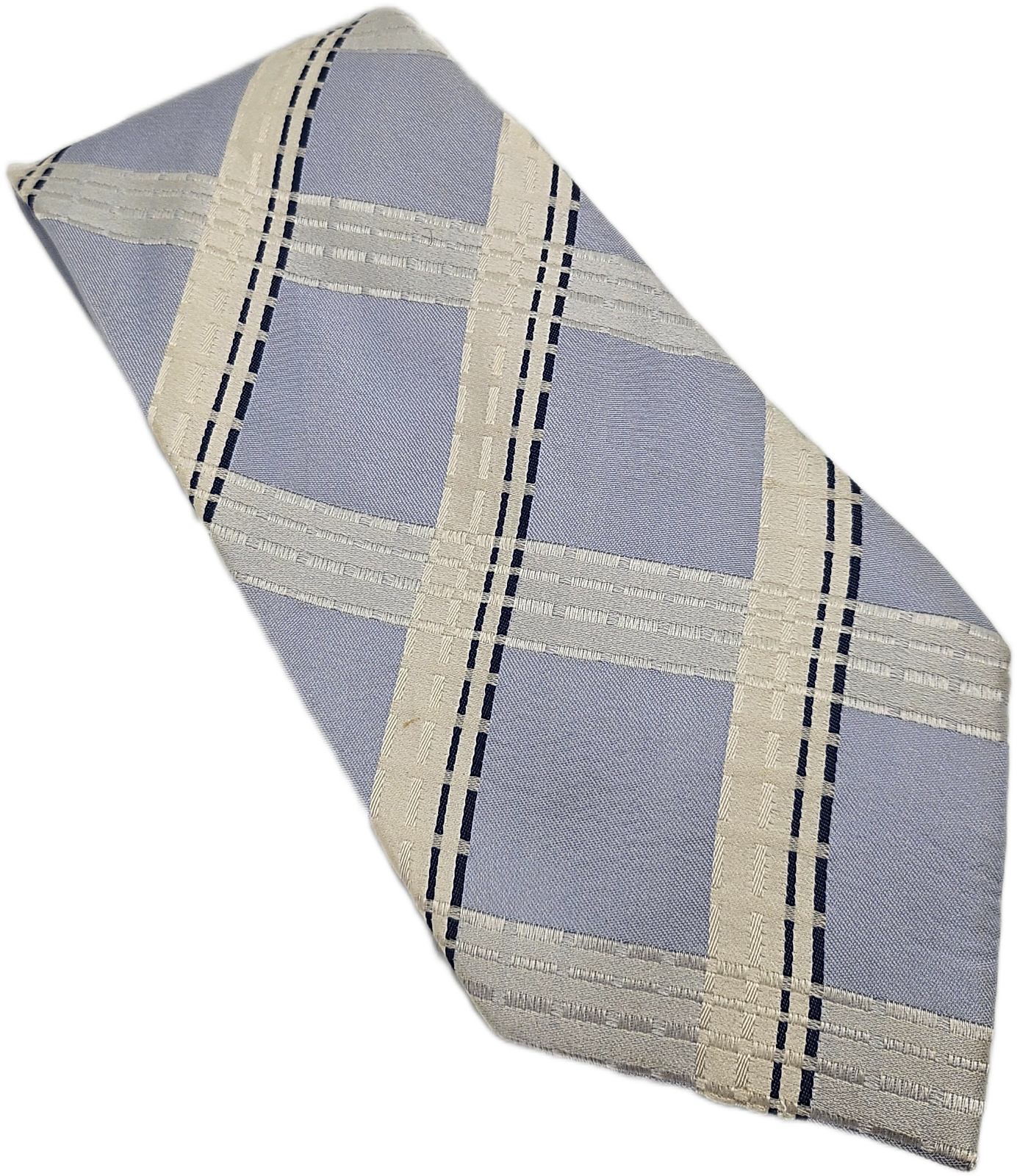 Ted Baker Knotted Silk Tie Mens Blue Plaid Designer Luxury Vintage Neck Tie BX15