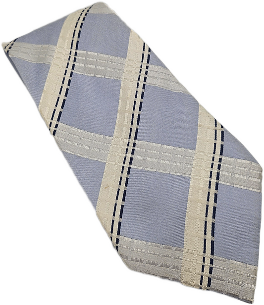 Ted Baker Knotted Silk Tie Mens Blue Plaid Designer Luxury Vintage Neck Tie BX15