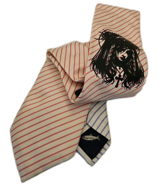 Alternative Graphic Tie | Reworked Vintage Mens Tie UK | Statement Novelty BX13