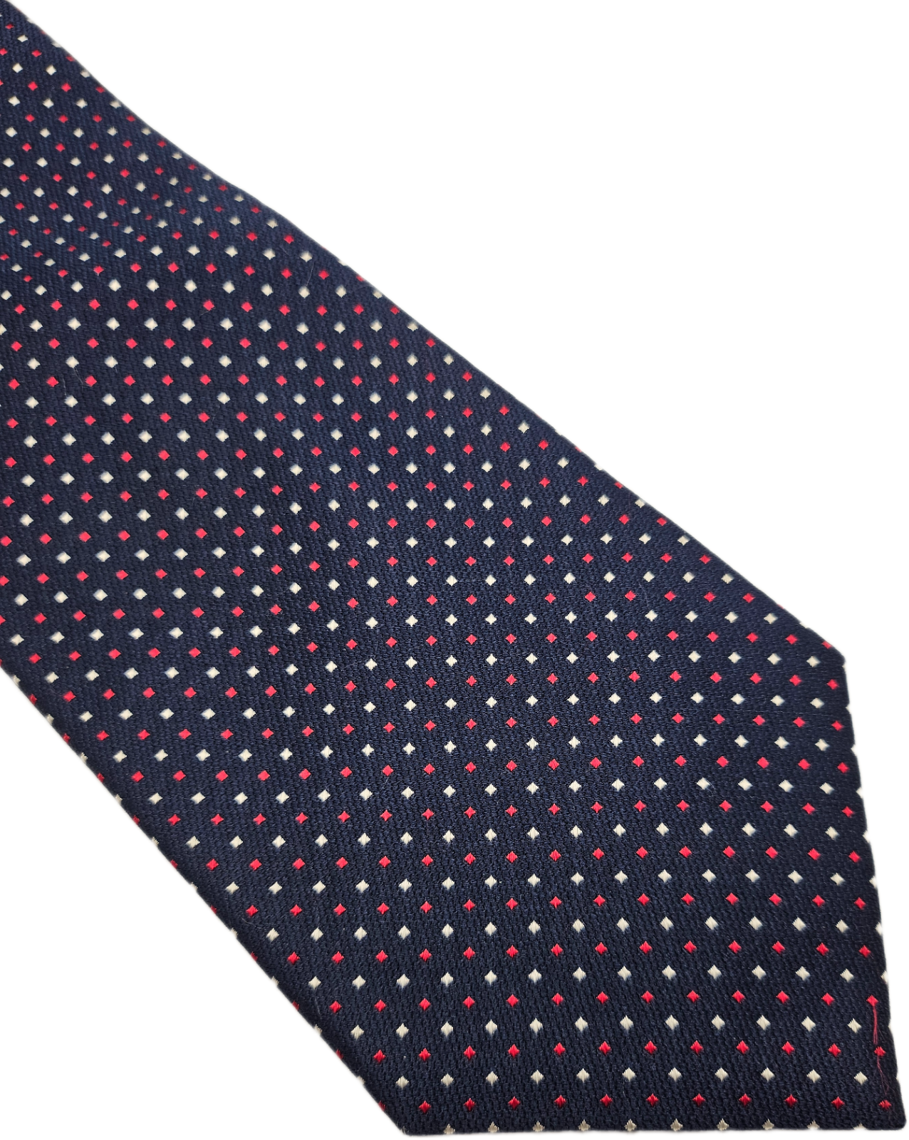 Austin Reed Silk Tie Mens Navy Blue Micro Pindot Square Grid Retro Neck Tie BX21