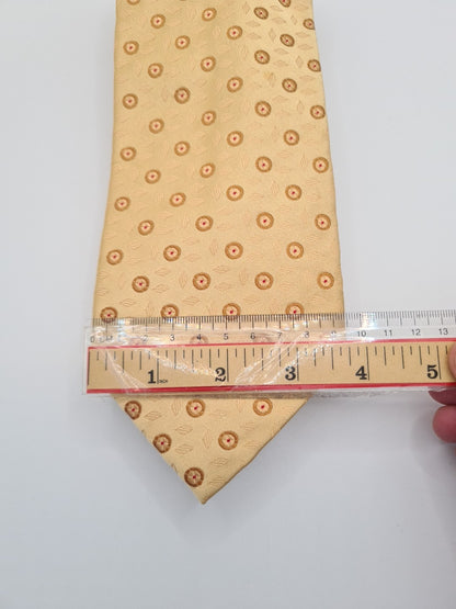 Vintage Yellow Gold Pattern Silk Tie | Designer Mens Tie UK | Geometric | Geometric Vintage Mens Tie UK BX13