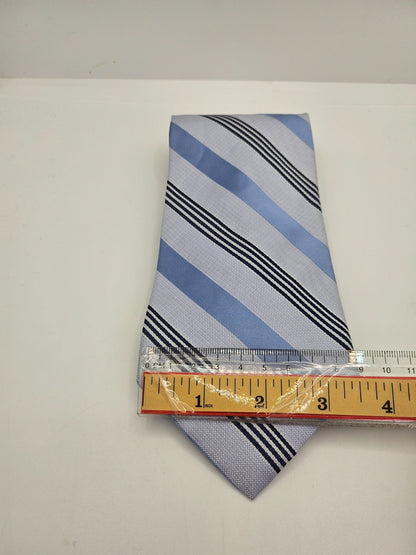 Tommy Hilfiger Silk Tie Mens Light Blue Striped Statement Designer Necktie BX26