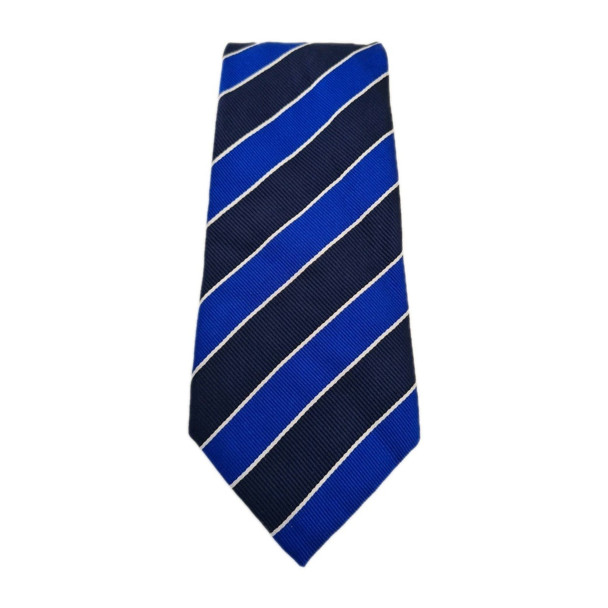 Charles Tyrwhitt Blue Striped Formal Rugby Silk Tie | Designer Mens Tie UK  BX14