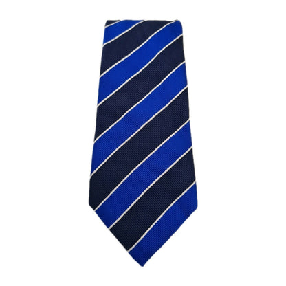 Charles Tyrwhitt Blue Striped Formal Rugby Silk Tie | Designer Mens Tie UK  BX14