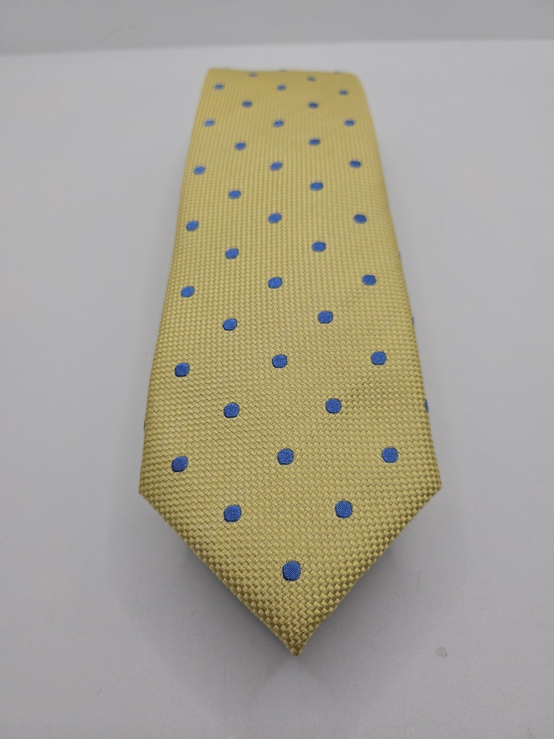 Charles Tyrwhitt Yellow Blue Spotted Mens Silk Tie Wedding Formal Neck Tie BX13