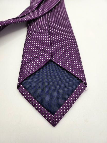 Charles Tyrwhitt Mens Silk Tie Purple Swiss Dot Vtg Retro Wedding Neck Tie R1