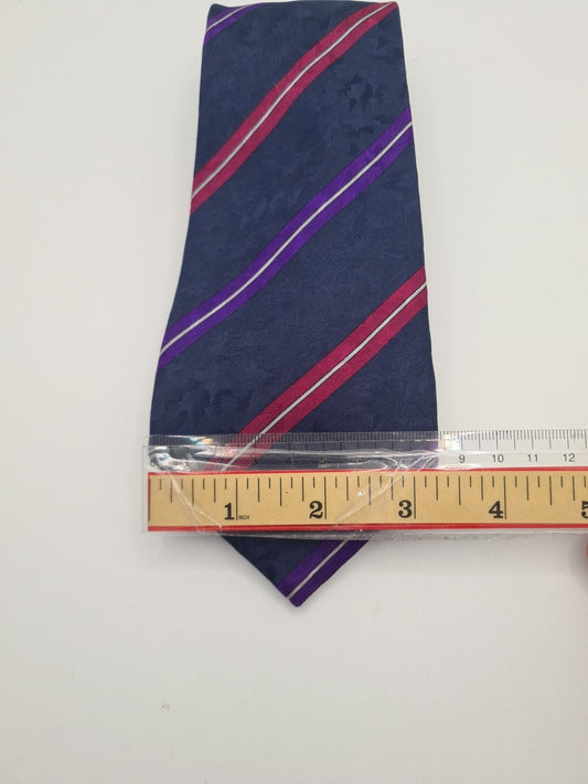 Lavin Paris Blue Stripe Mens Silk Tie Classic Designer Necktie Striped Vintage Mens Tie UK BX10