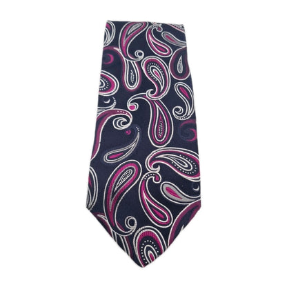Harvey James Blue Paisley Pattern Mens Silk Tie Classic Designer Necktie Paisley Vintage Mens Tie UK BX12