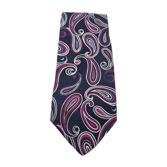 Harvey James Blue Paisley Pattern Mens Silk Tie Classic Designer Necktie Paisley Vintage Mens Tie UK BX12