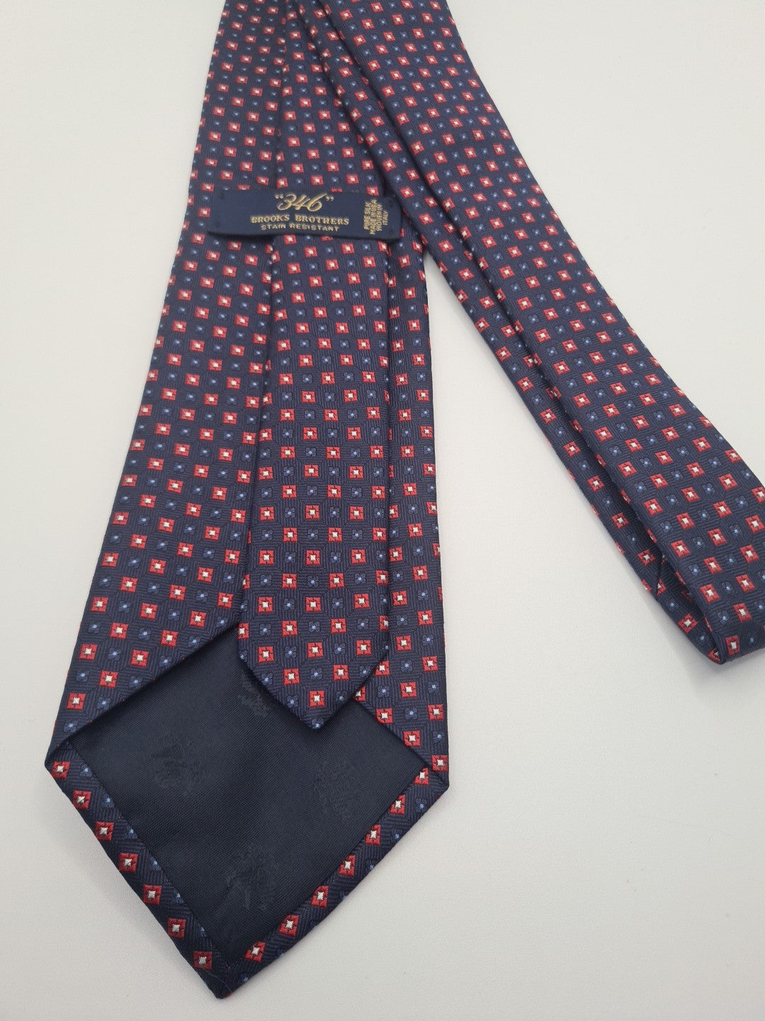Brooks Brothers Blue Geometric Mens Silk Tie Classic Designer Necktie Geometric Vintage Mens Tie UK BX8