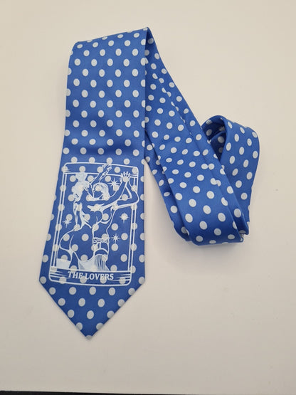 Blue Spotty Alternative Tie Reworked Vintage Mens Tie UK  Statement Novelty BX11