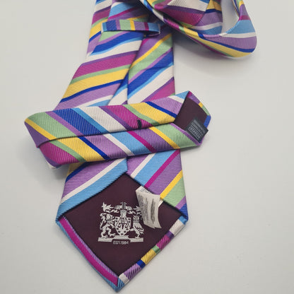 M & S Striped Mens Silk Tie Classic Designer Necktie Formal Business Striped Vintage Mens Tie UK BX8