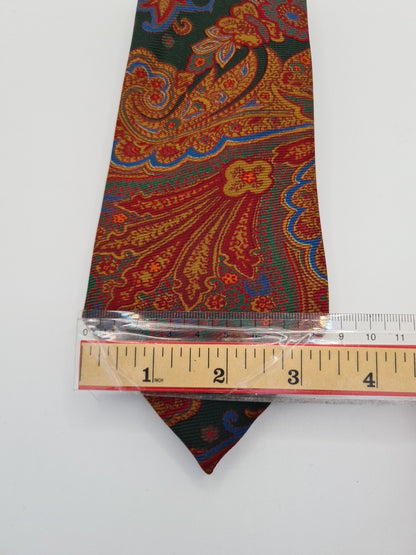Coles Green paisley Vintage Pattern Silk Tie | Designer Mens Tie UK Paisley Vintage Mens Tie UK BX13