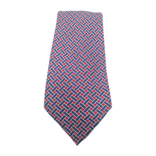 Vintage Aquascutum Red Blue Mens Silk Tie Classic Designer Necktie Formal Vintage Mens Tie UK BX9