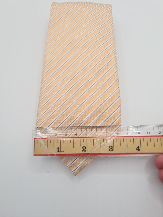 Van Laack Yellow/Sliver stripe Mens Silk Tie Classic Designer Necktie Formal Striped Vintage Mens Tie UK BX9