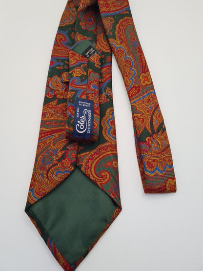 Coles Green paisley Vintage Pattern Silk Tie | Designer Mens Tie UK Paisley Vintage Mens Tie UK BX13