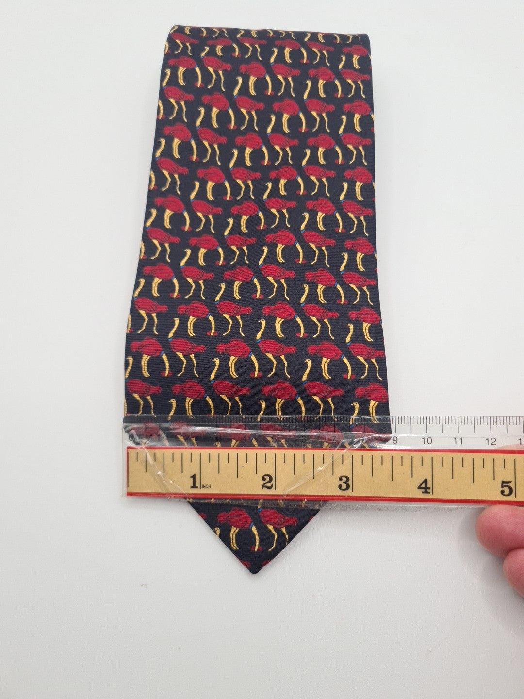 Cavanagh Blue Ostrich pattern Mens Silk Tie Classic Designer Necktie Vintage Mens Tie UK BX11